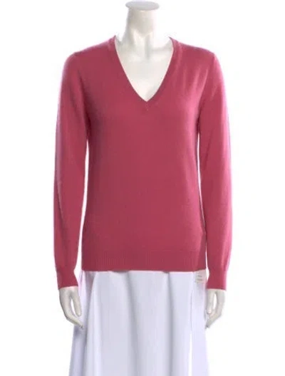 Pre-owned Brunello Cucinelli Cashmere V-neck Sweater In Pink