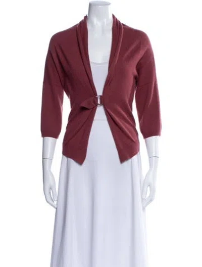 Pre-owned Brunello Cucinelli Cashmere V-neck Sweater In Pink