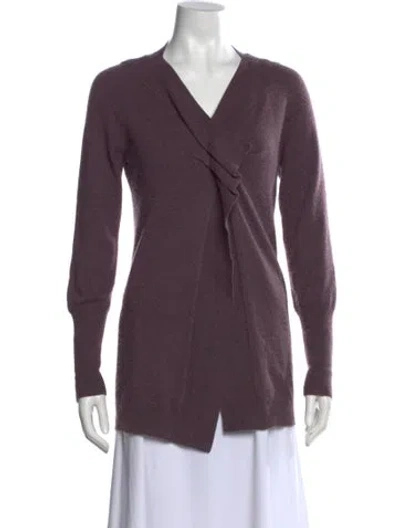 Pre-owned Brunello Cucinelli Cashmere V-neck Sweater In Purple