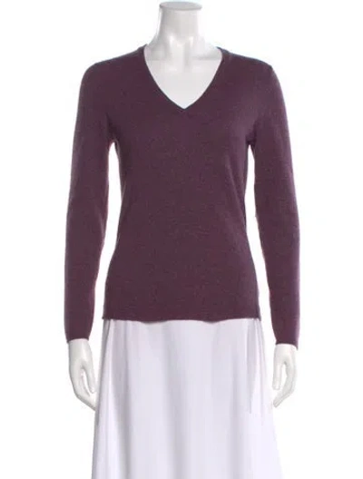 Pre-owned Brunello Cucinelli Cashmere V-neck Sweater In Purple