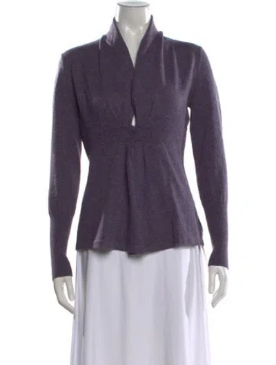 Pre-owned Brunello Cucinelli Cashmere V-neck Sweater In Purple