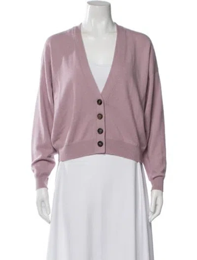 Pre-owned Brunello Cucinelli Cashmere V-neck Sweater In Purple