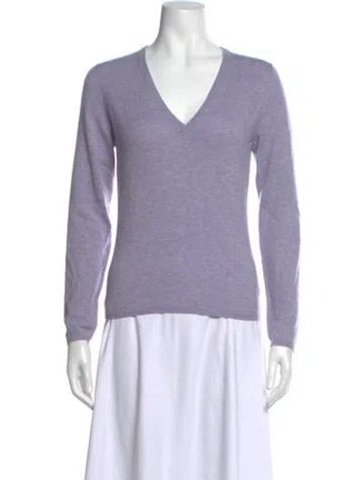 Pre-owned Brunello Cucinelli Cashmere V-neck Sweater In Purple