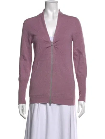 Pre-owned Brunello Cucinelli Cashmere V-neck Sweater In Purple