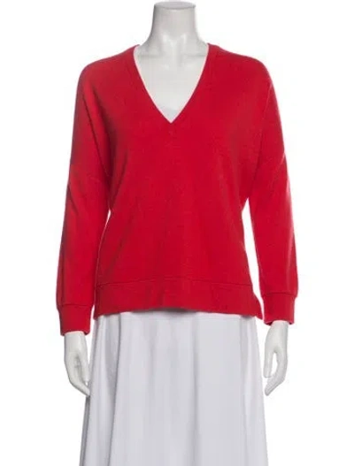 Pre-owned Brunello Cucinelli Cashmere V-neck Sweater In Red