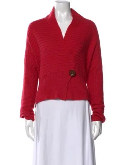 Pre-owned Brunello Cucinelli Cashmere V-neck Sweater In Red