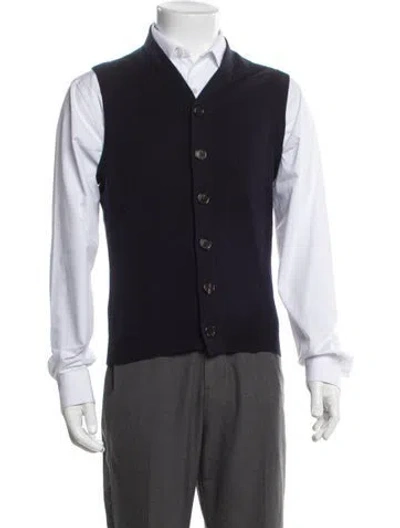 Pre-owned Brunello Cucinelli Cashmere V-neck Sweater Vest In Blue