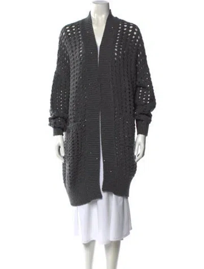 Pre-owned Brunello Cucinelli Cashmere V-neck Sweater W/ Tags In Gray