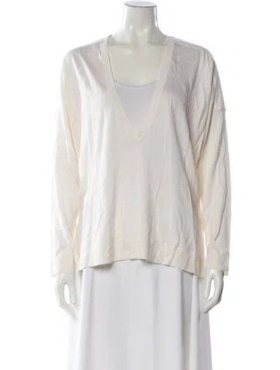 Pre-owned Brunello Cucinelli Cashmere V-neck Sweater W/ Tags In Neutral