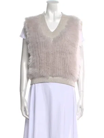 Pre-owned Brunello Cucinelli Cashmere V-neck Sweater W/ Tags In Neutral