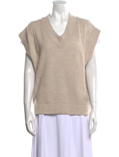 Pre-owned Brunello Cucinelli Cashmere V-neck Sweater W/ Tags In Neutral