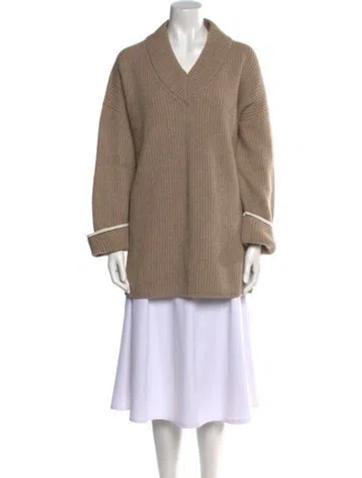 Pre-owned Brunello Cucinelli Cashmere V-neck Sweater W/ Tags In Neutral