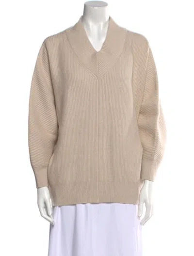 Pre-owned Brunello Cucinelli Cashmere V-neck Sweater W/ Tags In Neutral