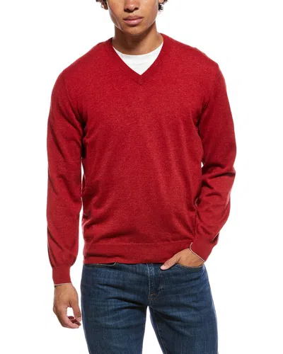 Brunello Cucinelli Cashmere V-neck Sweater In White