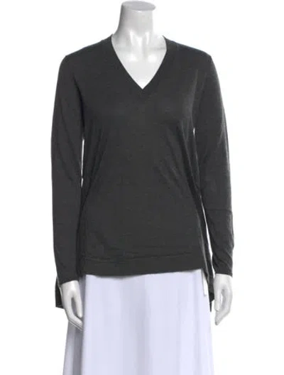 Pre-owned Brunello Cucinelli Cashmere V-neck Sweatshirt In Gray