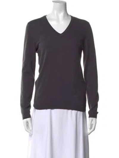 Pre-owned Brunello Cucinelli Cashmere V-neck Top In Gray