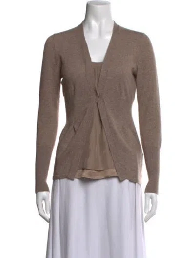 Pre-owned Brunello Cucinelli Cashmere V-neck Top In Neutrals
