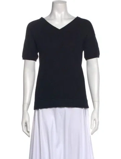 Pre-owned Brunello Cucinelli Cashmere V-neck T-shirt In Blue