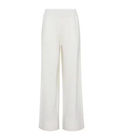 Brunello Cucinelli Cashmere Wide-leg Trousers In White