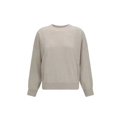 Brunello Cucinelli Cashmere With Monili Chain Detail Sweater In Gray