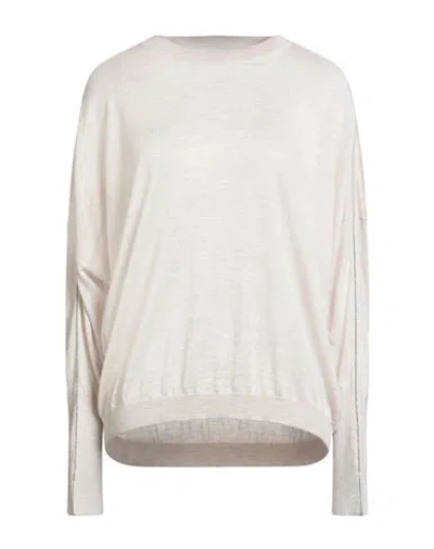Brunello Cucinelli Cashmere Woman Sweater Beige Size L Cashmere, Silk, Ecobrass In Sand
