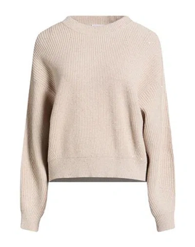 Brunello Cucinelli Cashmere Woman Sweater Beige Size M Cashmere, Wool, Polyester, Polyamide In Neutral
