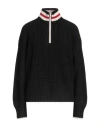 Brunello Cucinelli Cashmere Feather Yarn English Rib Turtleneck Sweater With Shiny Half Zip In Black