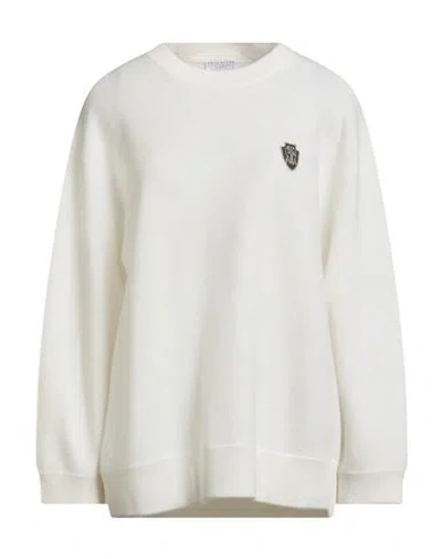 Brunello Cucinelli Cashmere Woman Sweater Ivory Size L Cashmere In White
