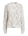 Brunello Cucinelli Cashmere Woman Sweater Light Grey Size 3xl Cashmere In Gray
