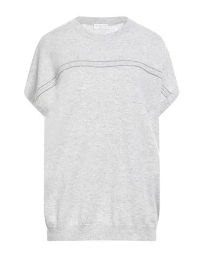 Brunello Cucinelli Cashmere Woman Sweater Light Grey Size Xl Cashmere, Brass