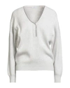Brunello Cucinelli Cashmere Woman Sweater Light Grey Size Xl Cashmere, Ecobrass In Gray