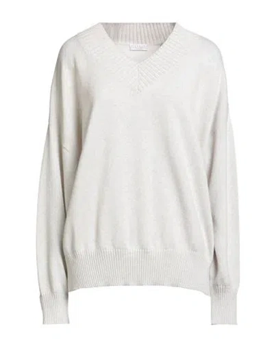 Brunello Cucinelli Cashmere Woman Sweater Light Grey Size Xxl Cashmere In Gray