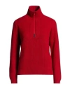 Brunello Cucinelli Cashmere Woman Turtleneck Red Size M Cashmere, Ecobrass In Red