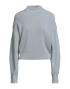 Brunello Cucinelli Cashmere Woman Turtleneck Sky Blue Size Xxl Cashmere, Brass In Gray