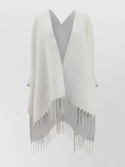 BRUNELLO CUCINELLI CASHMERE WOOL BLEND PONCHO CAPE