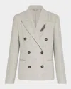 Brunello Cucinelli Cashmere-wool Flannel Double-breasted Blazer