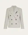 Brunello Cucinelli Cashmere-wool Flannel Double-breasted Blazer