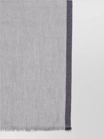 Brunello Cucinelli Cashmere Wool Scarf In Gray