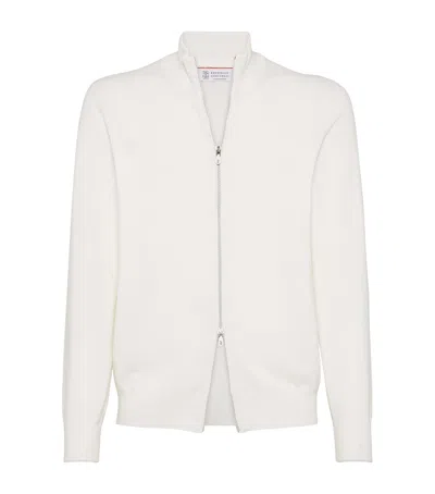 BRUNELLO CUCINELLI CASHMERE ZIP-UP CARDIGAN