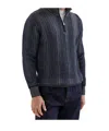 Brunello Cucinelli Men's Cashmere Chevron Vanise Quarter-zip Sweater