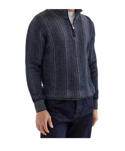 BRUNELLO CUCINELLI CASHMERE ZIP-UP SWEATER