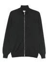 Brunello Cucinelli High Neck Cashmere Cardigan With Ribbed Cuffs In Black