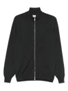 Brunello Cucinelli High Neck Cashmere Cardigan With Ribbed Cuffs In Black
