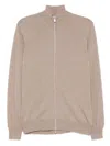 Brunello Cucinelli Zipper Cardigan High Collar In Neutral