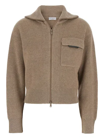 BRUNELLO CUCINELLI BRUNELLO CUCINELLI CASHMERE ZIPPED CARDIGAN