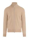 Brunello Cucinelli Cashmere Zipped Cardigan In Beige