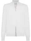 Brunello Cucinelli Funnel-neck Cashmere Cardigan In Grey