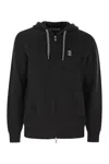 Brunello Cucinelli Cashmere Zip-up Hoodie Featuring Drawstring Hood In Black