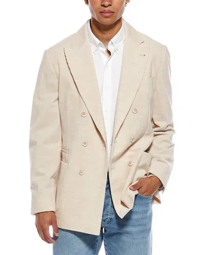 Brunello Cucinelli Cashmere-blend Corduroy Blazer In Animal Print
