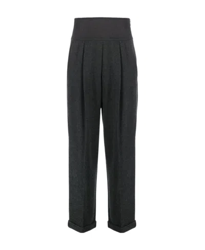 Brunello Cucinelli Cashmere-blend Cropped Trousers In Multi